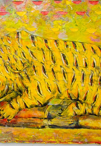 detail of Tipu's Tiger (from Tipoo's Tiger mechanical organ ca. 1790)