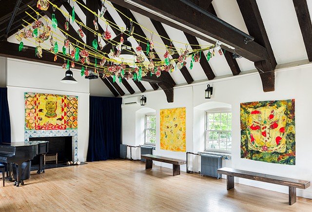 Installation View, Things Fall Apart: Meena Hasan at The Old Stone House, Brooklyn, NY. In Collaboration with Dylan Yeats and Imran Khan. May 2, 2025 â€“ July 6, 2025