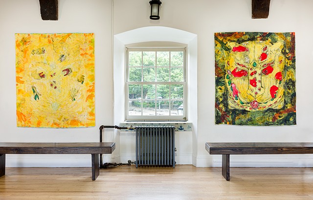 Installation View, Things Fall Apart: Meena Hasan at The Old Stone House, Brooklyn, NY. In Collaboration with Dylan Yeats and Imran Khan. May 2, 2025 â€“ July 6, 2025