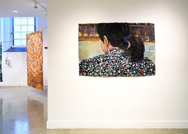Installation View, Meena Hasan: Covering as much of the sky, Memorial Hall Painting Dept. Gallery, RISD, Providence RI 2019