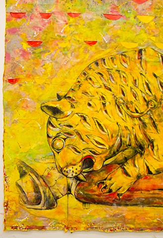 detail of Tipu's Tiger (from Tipoo's Tiger mechanical organ ca. 1790)