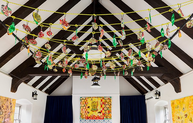 Installation view, Acanthus Flowers (from war tent of Tipu Sultan Powis Castle, Powys, Wales, 1725-1750)