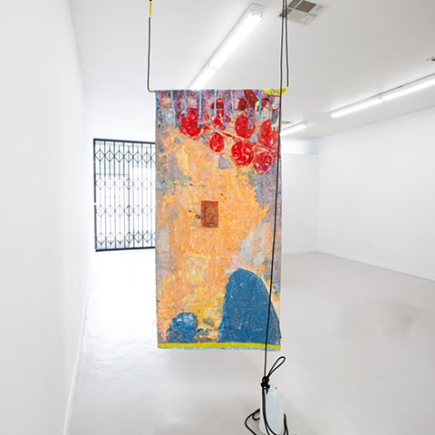 Travel Kantha (back view), Installation View, 'Some Things Last' with Aparna Sarkar, Stowaway Gallery, Los Angeles CA, January 11th-February 15th 2025