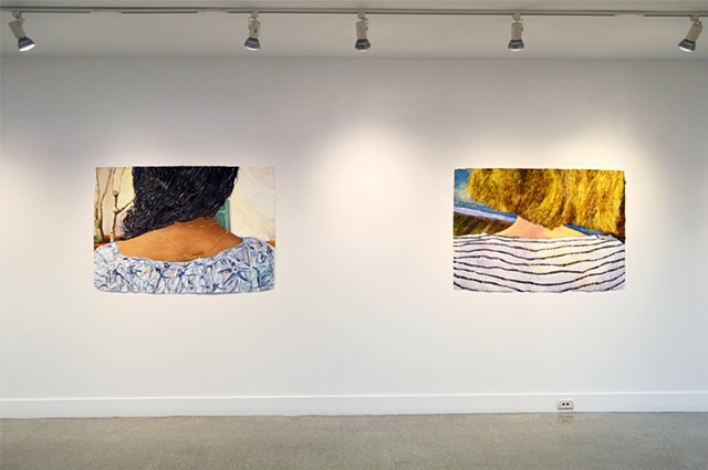 Installation View, Meena Hasan: Covering as much of the sky, Memorial Hall Painting Dept. Gallery, RISD, Providence RI 2019