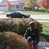 William doing yard work