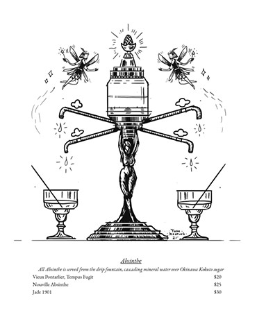 Absinthe Fountain Illustration for Claudia