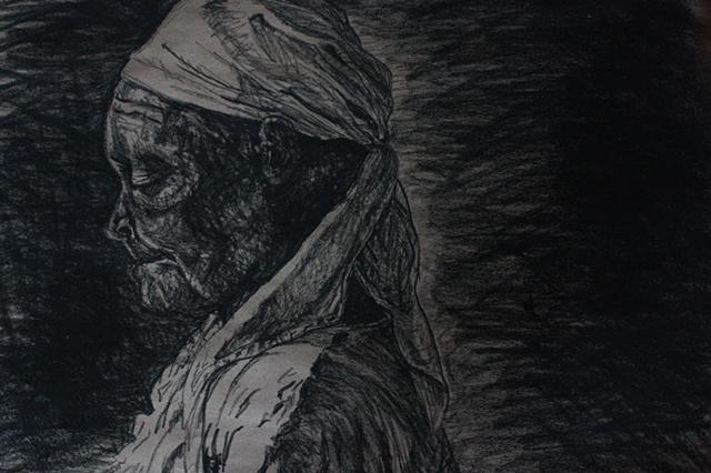 charcoal drawing on paper