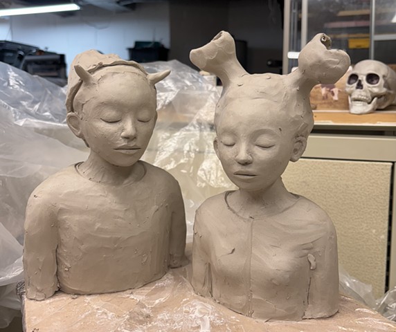 Works being built in clay.