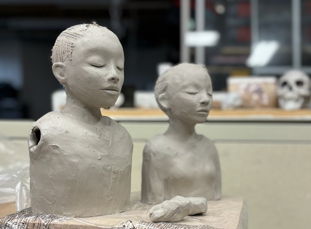 Works being built in clay.