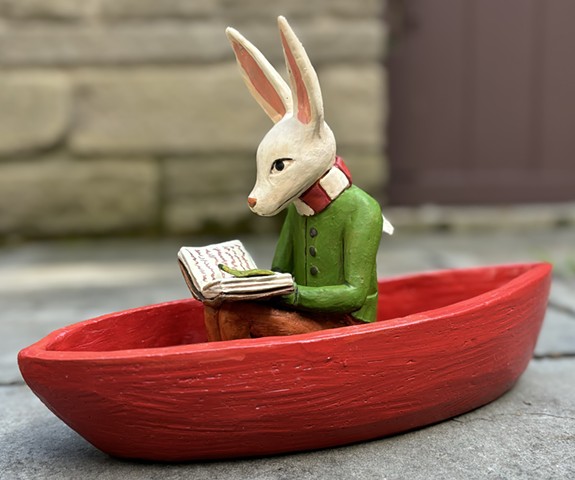 Rabbit reading.