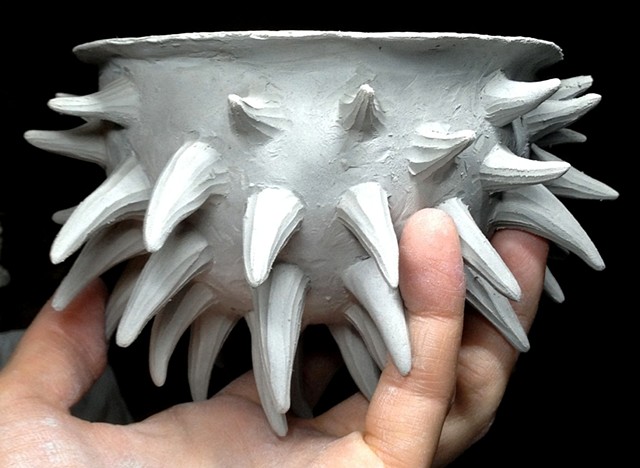 Thorny vessel just before final smoothing of surface.