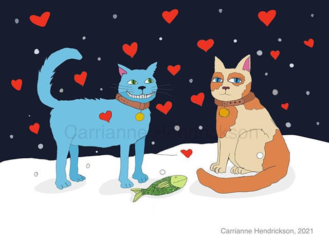 Cat valentines day (card design).