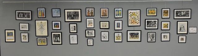 Installation of my drawings at a library. 