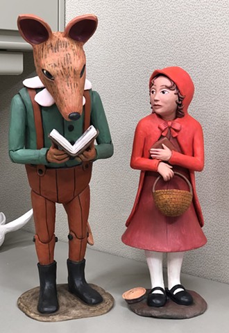 Final painting applied to Red Riding Hood Sculpture.