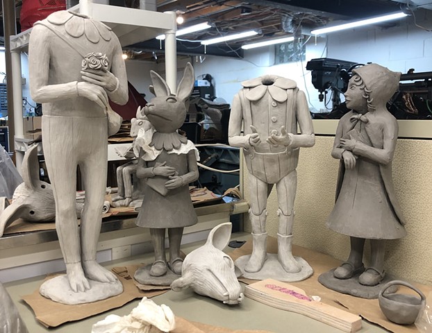 Big Clay art being built in studio. 
