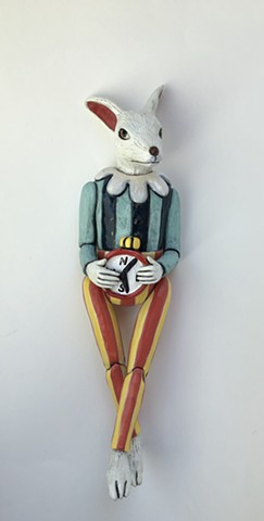Rabbit marionette wall art. 
