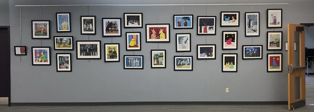 Library display of my framed Giclee prints.