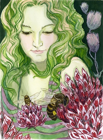 Flora and Fauna Zine-Honey Bee/Big-Headed Clover