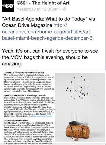 "Art Basel Agenda: What to do Today" via Ocean Drive Magazine