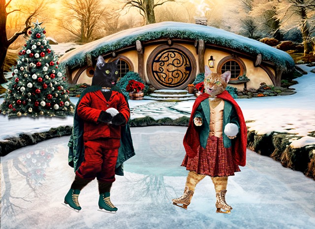 Comic art, Copy Cat art, cat art, animal art, holiday art, Christmas art, photographic art, word play art, digital art, unique art, digital painting