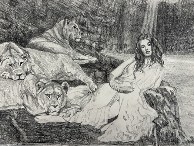 DETAIL of Circe Preparatory Drawing