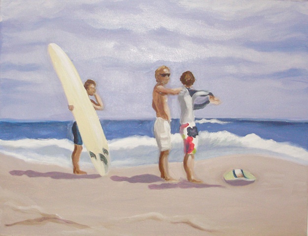 Surfers at Flying Point