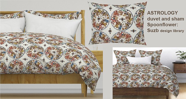 Astrology duvet set, pillow sham