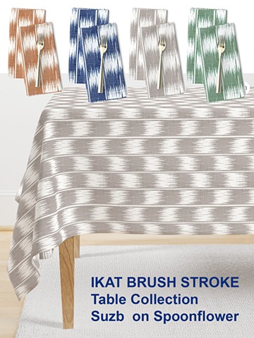 Ikat Brush Stoke table linens