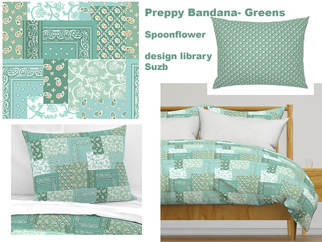 Preppy Bandana- green colorway