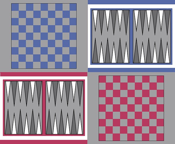 reversible fabric backgammon and chess board