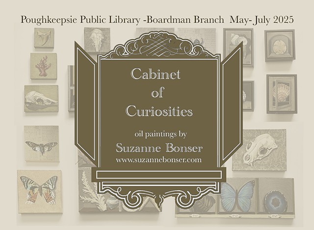 "CABINET of CURIOSITIES". Poughkeepsie Public Library, 
Boardman Road Branch, May 1- July 30 2025