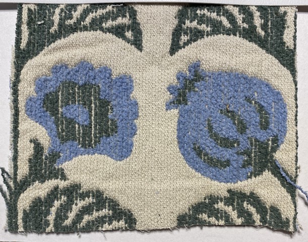 woodblock floral chenille blanket swatch