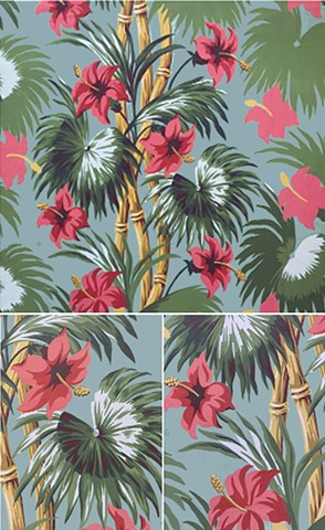 Tropical hibiscus art