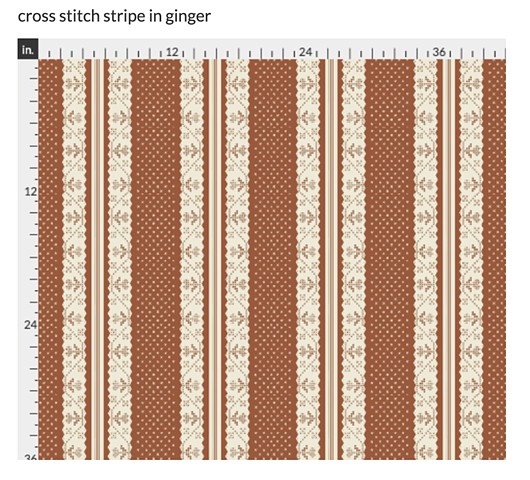 Ginger cross stitch teatowel or napkin