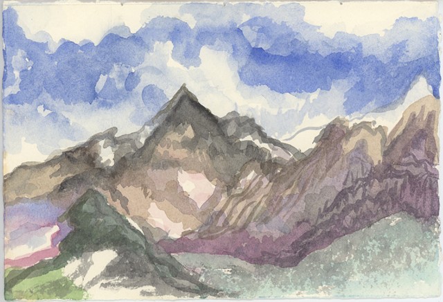 Jungfrau Mt #2- watercolor sketch