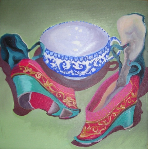Willoware Teacup and Slippers