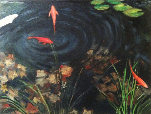 This is a koi pond in Rhinebeck NY