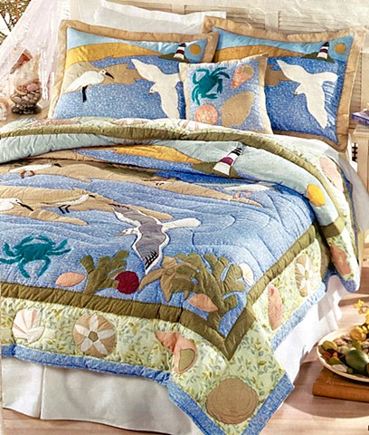 Seaside applique quilt