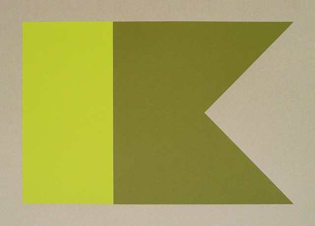 A-Alpha. Swallowtail (Yellow, Green)
Screen Print on Paper 
15 x 21 Inches