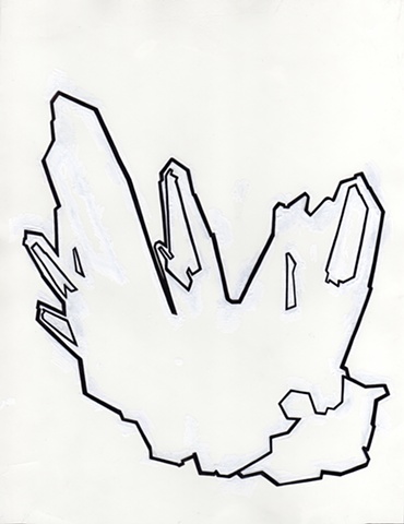Untitled (Crystal) 
Sharpie and Paint Marker on Paper
8.5 x 11 Inches

Preparatory Drawing 