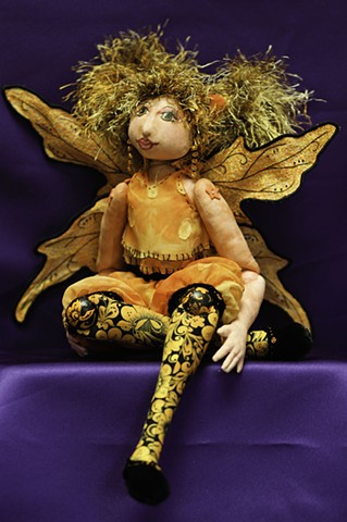 Handcrafted, cloth , art doll, fairy, faery, doll, art