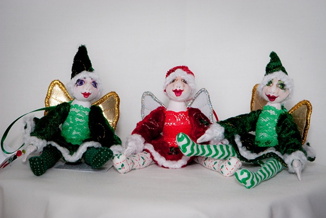 Quality, hand-crafted cloth art doll, fairy, christmas, Montana