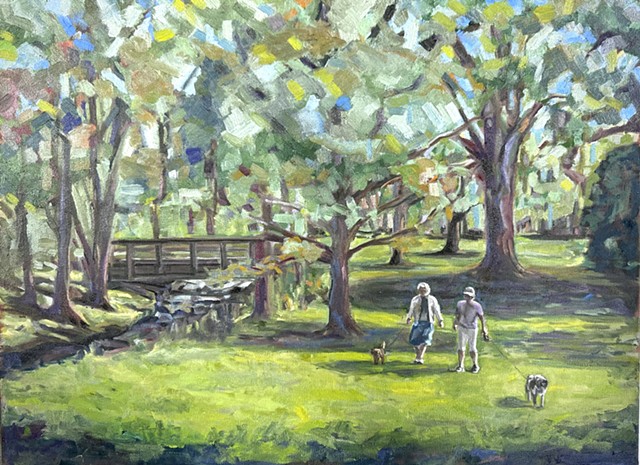 Chelsea Sebastian Wellesley painting art landscape trees figure American Boston 