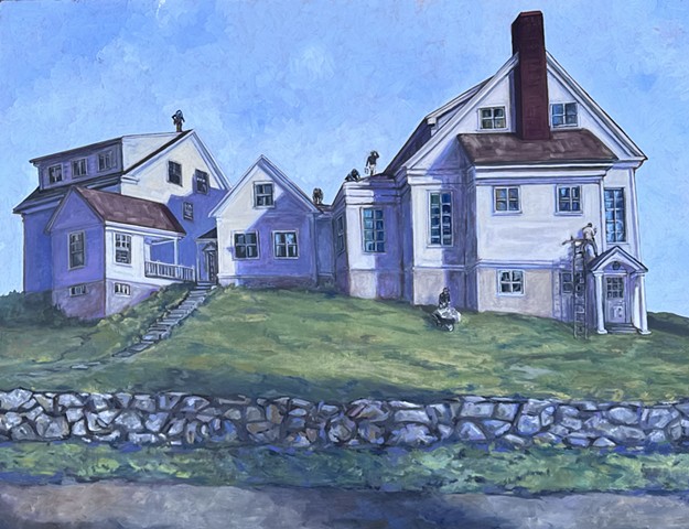 Roofers on Wellesley Meeting House