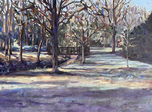 Chelsea Sebastian Appleby Wellesley Massachusetts USA America painting landscape winter bridge art painting 