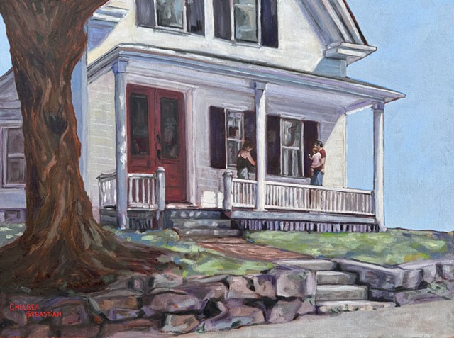 Chelsea Sebastian art painting fine Wellesley Massachusetts light house porch shadow family hopper New England America love 