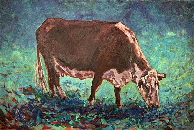 Chelsea Sebastian fine art painting paintings cow Hunnewell Wellesley 