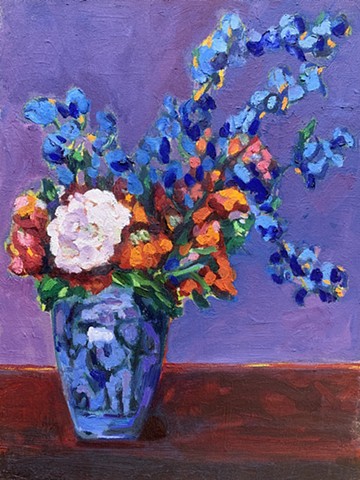 jane petersen chelsea sebastian purple flower vase still life