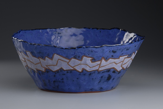 pinch pot bowl ceramics mosaic glaze