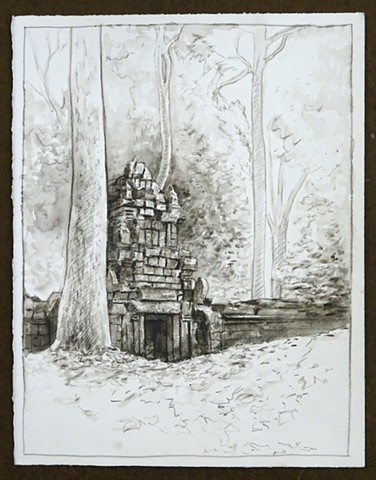 Travel Drawing: Angkor Thom, Cambodia